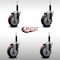 Service Caster 4'' SS Maroon Poly Wheel Swivel 3/4'' Expanding Stem Caster Set, 4PK SCC-SSEX20S414-PPUB-MRN-34-4 - alternate 2